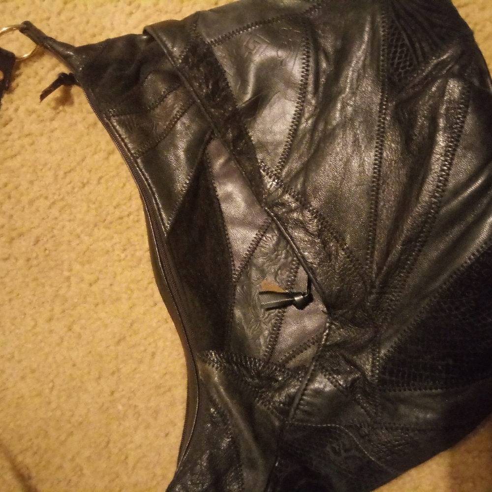 Vintage black patchwork purse